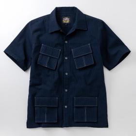 ＜Herringbone Club＞ファィーグシアサッカー半袖シャツ