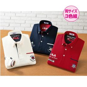 〈FILA〉裏起毛ビッグ刺しゅうポロシャツ（同サイズ3色組）