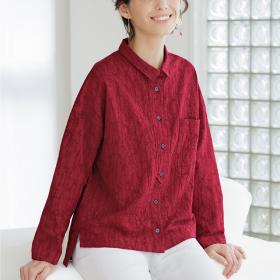 変わり織ゆったりシャツ