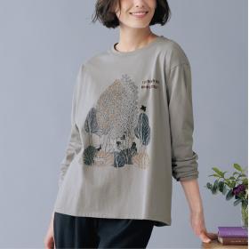ツリー柄プリントTシャツ
