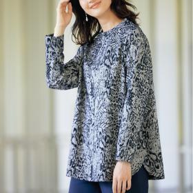 ジャカード素材プルオーバー