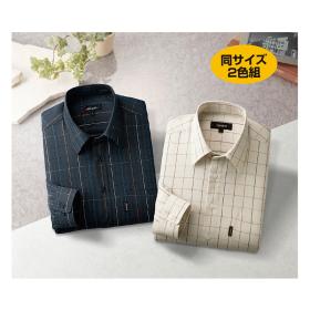 〈ピエルッチ〉ウィンドーペン柄シャツ（同サイズ2色組）