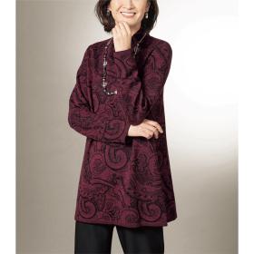 ペイズリージャカードニットプルオーバー