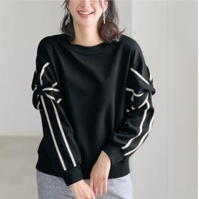 リボンデザイン袖プルオーバー