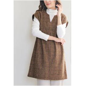 チェック柄ツイードチュニック