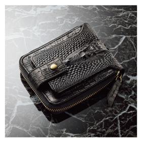 牛革ちょいワルクロコダイル型押し財布