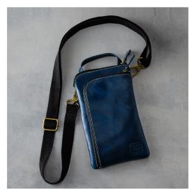 〈ハンドワーク〉牛革製モバイルポーチ