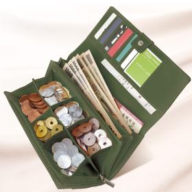 牛革コイン仕分けかぶせ長財布