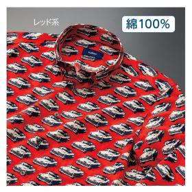 〈baffone〉コットンブロードクラシックカープリントボタンダウン長袖シャツ