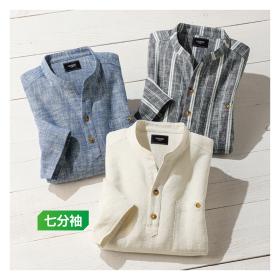 ざっくり木綿のゆったりスラブシャツ