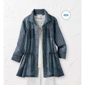 綿麻メッシュ涼やかブラウスジャケット