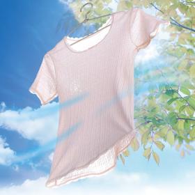 さらさらシャリシャリインナー　三分袖シャツ（同サイズ２枚組）