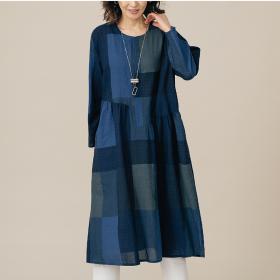 ブロック柄ワンピース