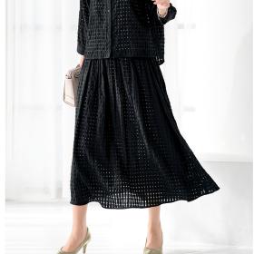 シアーギンガム素材スカート