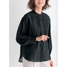 レース＆ピンタックシアーシャツ