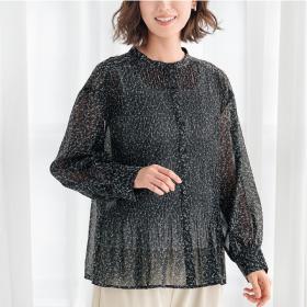 小花柄プリーツブラウス