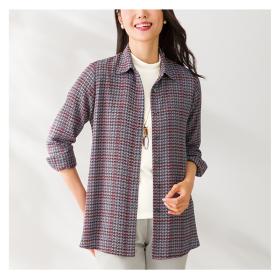 ちりめん千鳥格子柄シャツジャケット